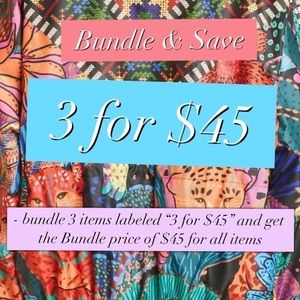 📦 3 for $45 - Bundle 3 items listed as “3 for $45” and get the bundle price